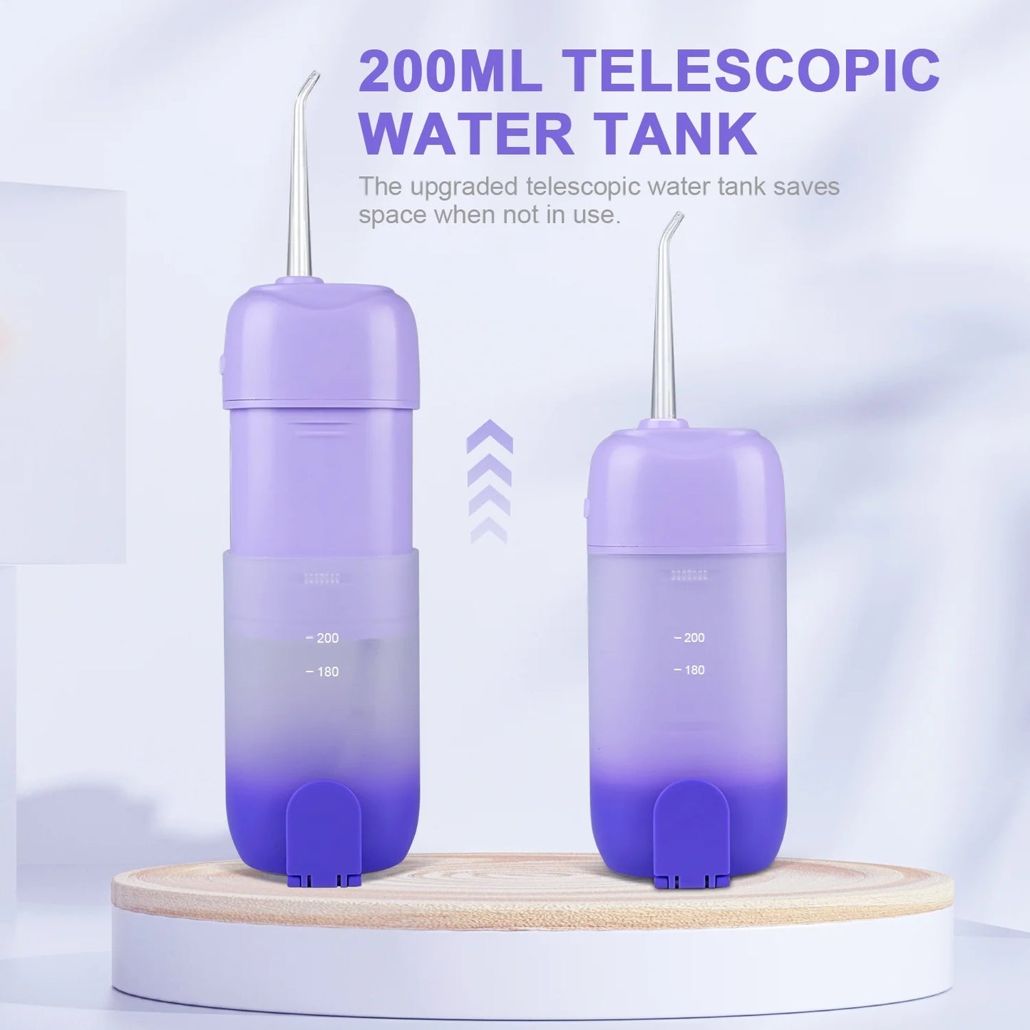 Water Flosser Cordless Rechargeable Telescopic Oral Irrigator for Gums Teeth Braces, Green