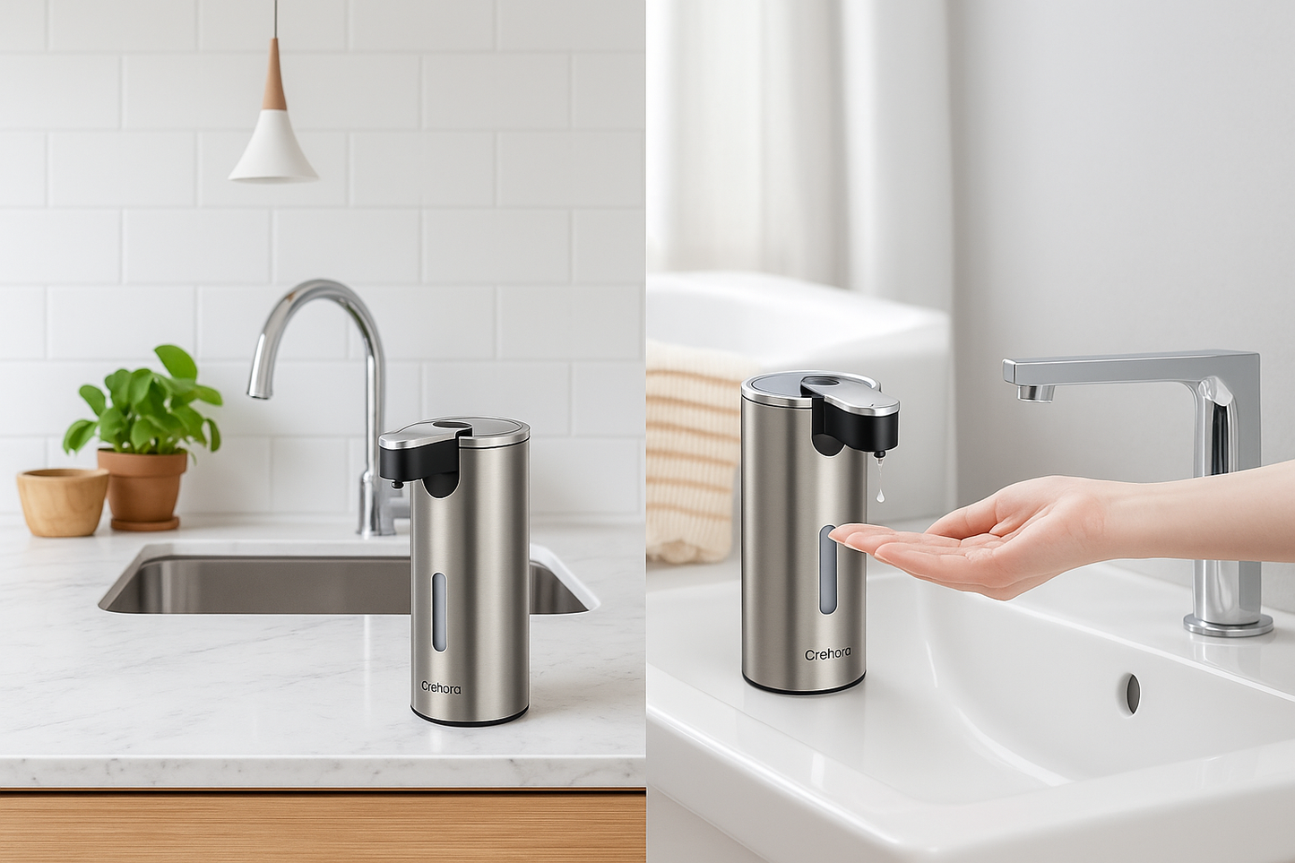Automatic Soap Dispenser, Touchless Hand Free Soap Dispenser Bathroom, 3 Adjustable Soap Volume Dish Soap Dispenser, Smart Infrared Motion Sensor Liquid Soap Dispenser for Bathroom Kitchen