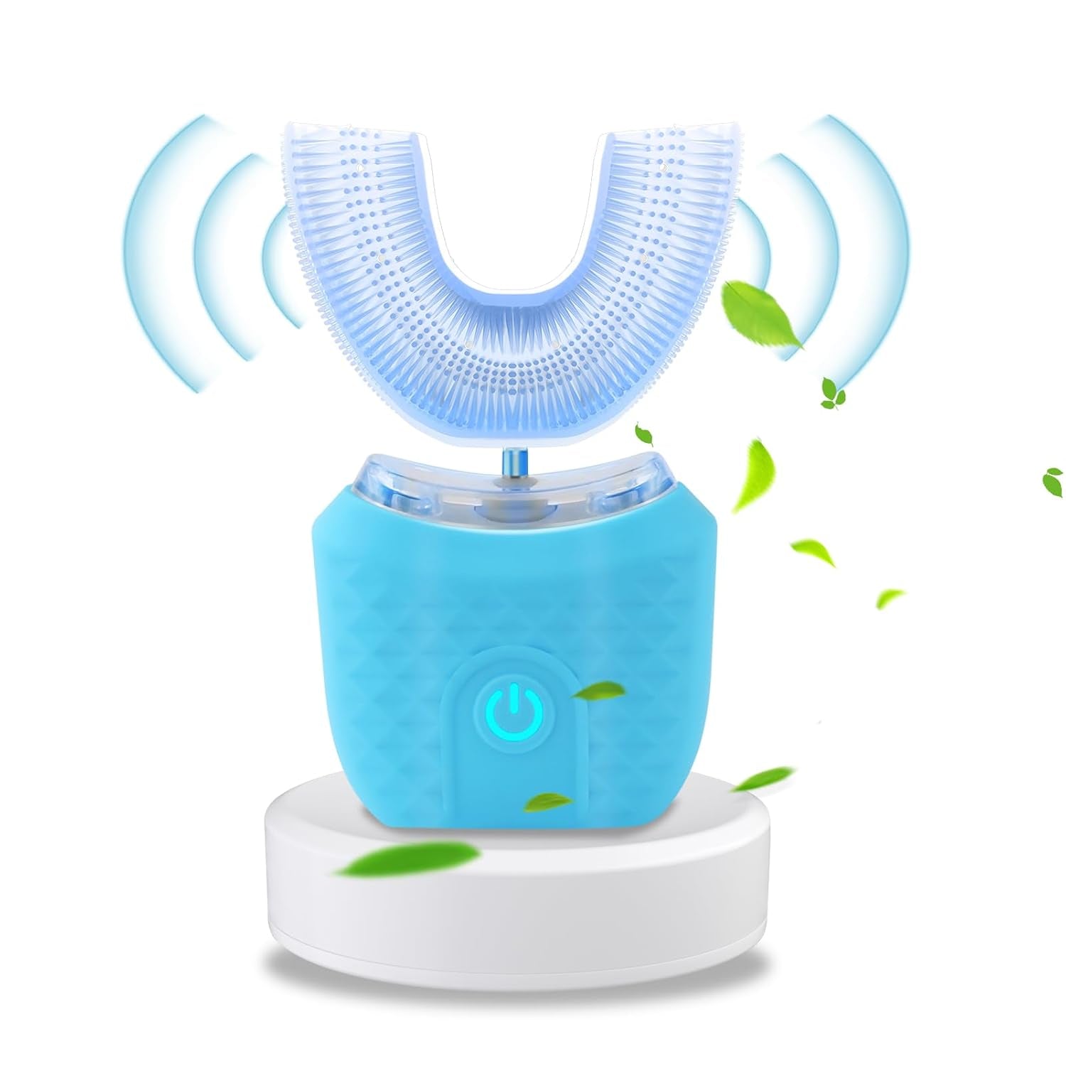 Ultrasonic Electric Toothbrush,U-Shaped Automatic Toothbrush 360° Cleaning with UV Light with 4 Clearing Gear, Washable Travel Home Dual-Use