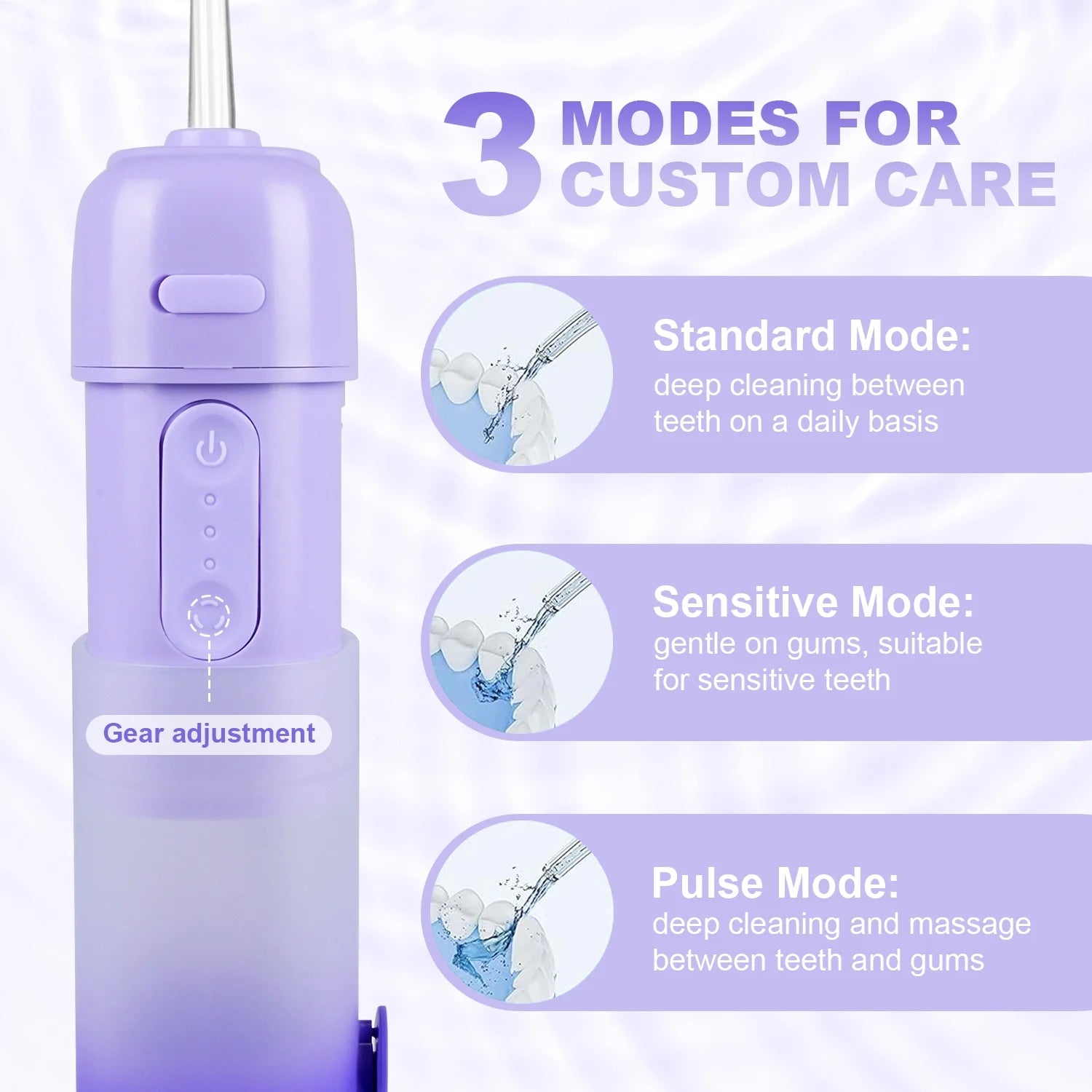 Water Flosser Cordless Rechargeable Telescopic Oral Irrigator for Gums Teeth Braces, Green